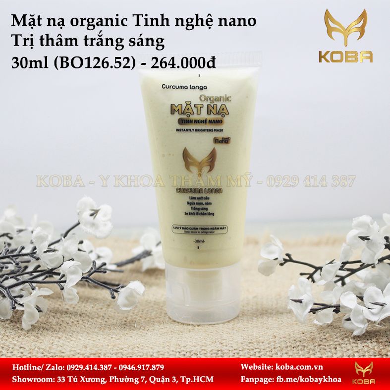Mặt nạ organic Tinh nghệ nano - Trị thâm trắng sáng