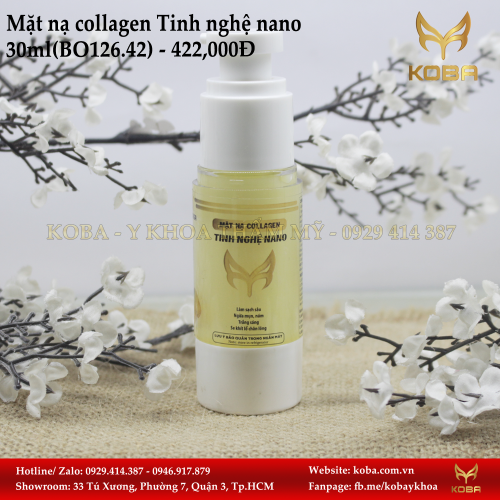 Mặt nạ collagen Tinh nghệ nano - Trị thâm trắng sáng
