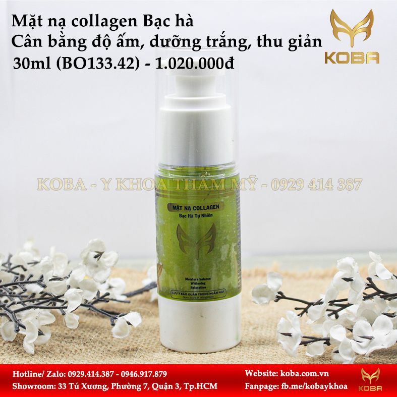 Mặt nạ collagen Bạc hà - Cân bằng độ ấm, dưỡng trắng, thư giản