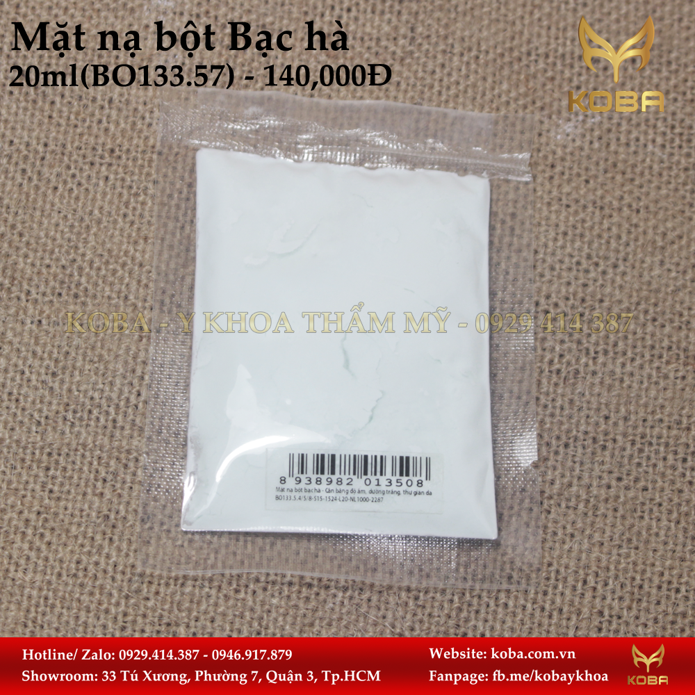 Mặt nạ bột Bạc hà - Cân bằng độ ấm, dưỡng trắng, thư giãn