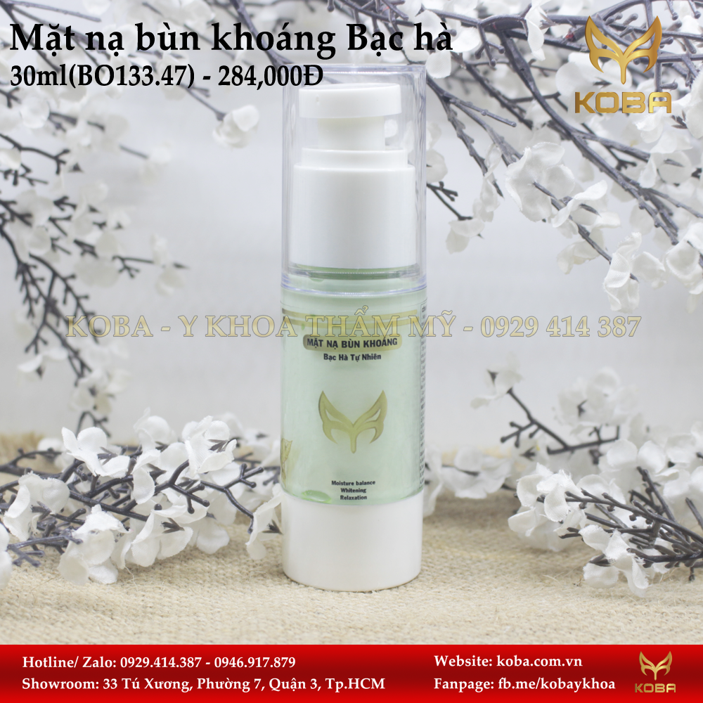 Mặt nạ bùn khoáng Bạc hà - Cân bằng độ ấm, dưỡng trắng, thư giản