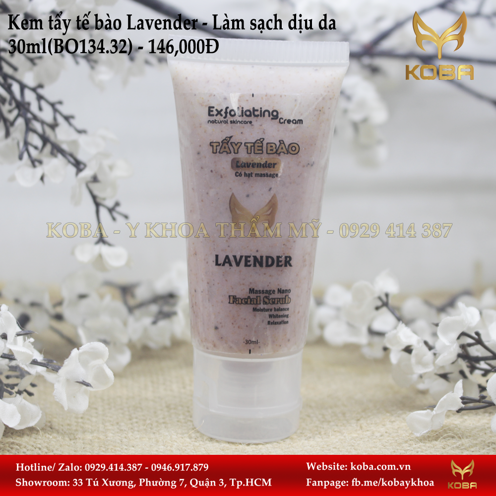 Kem tẩy tế bào Lavender - Làm sạch dịu da