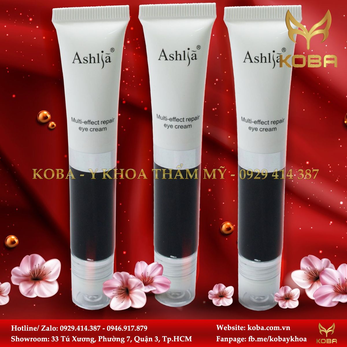 Cây lăn mắt Ashlia - Multi Effect Repair Eye Cream Ashlia (Pháp)