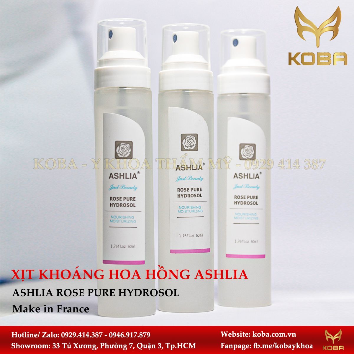 Xịt Khoáng Hoa Hồng Ashlia Rose Pure Hyrosol (Pháp)