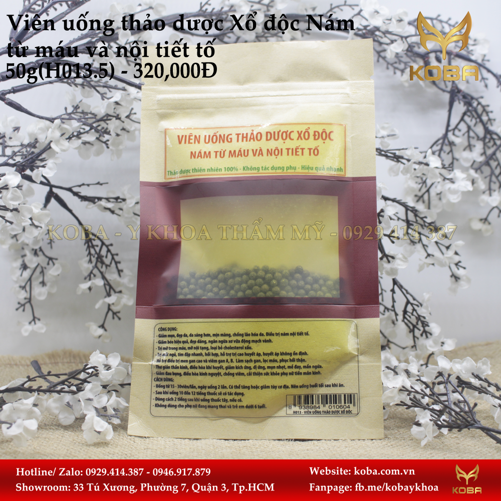 Viên uống thảo dược Xổ độc Nám từ máu và nội tiết tố