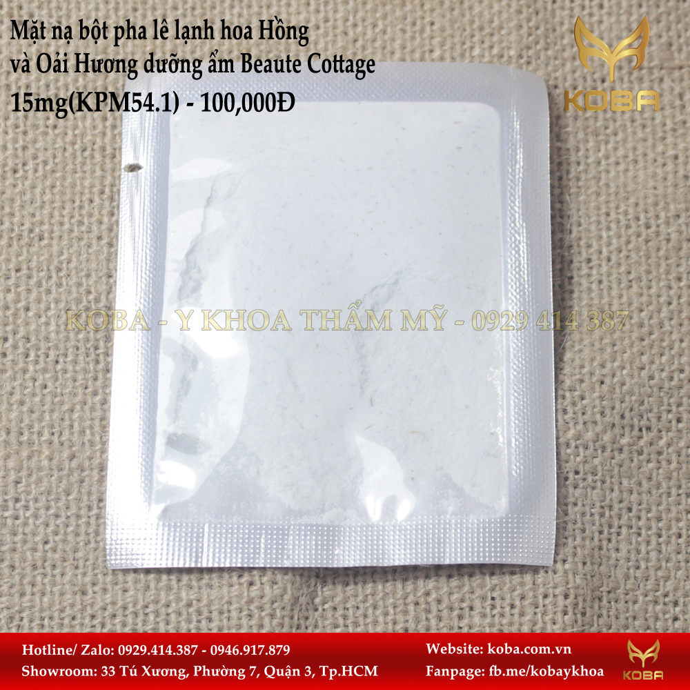 Mặt nạ bột pha lê lạnh hoa Hồng và Oải Hương dưỡng ẩm Beaute Cottage