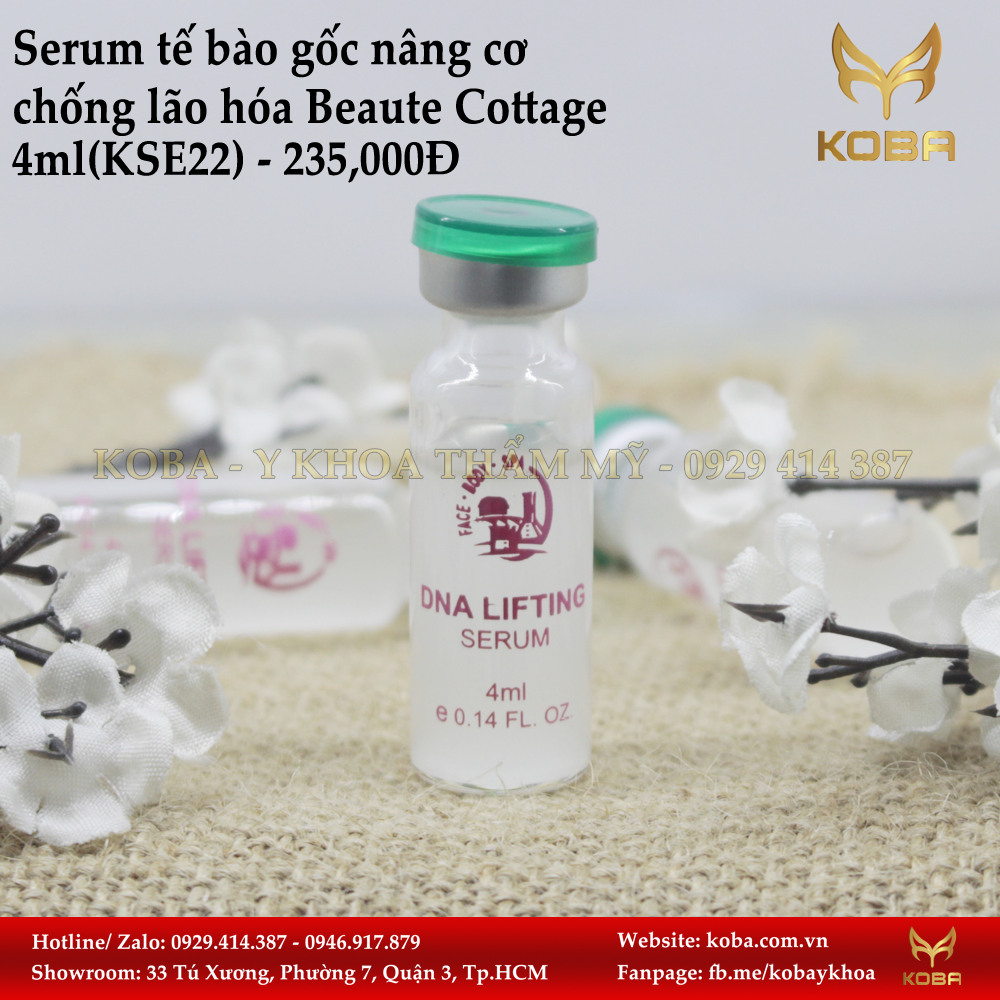 Serum tế bào gốc nâng cơ chống lão hóa Beaute Cottage (Hồng)