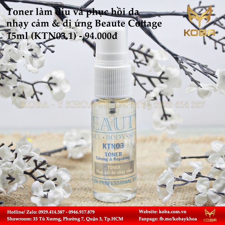 Toner làm dịu và phục hồi da nhạy cảm & dị ứng Beaute Cottage