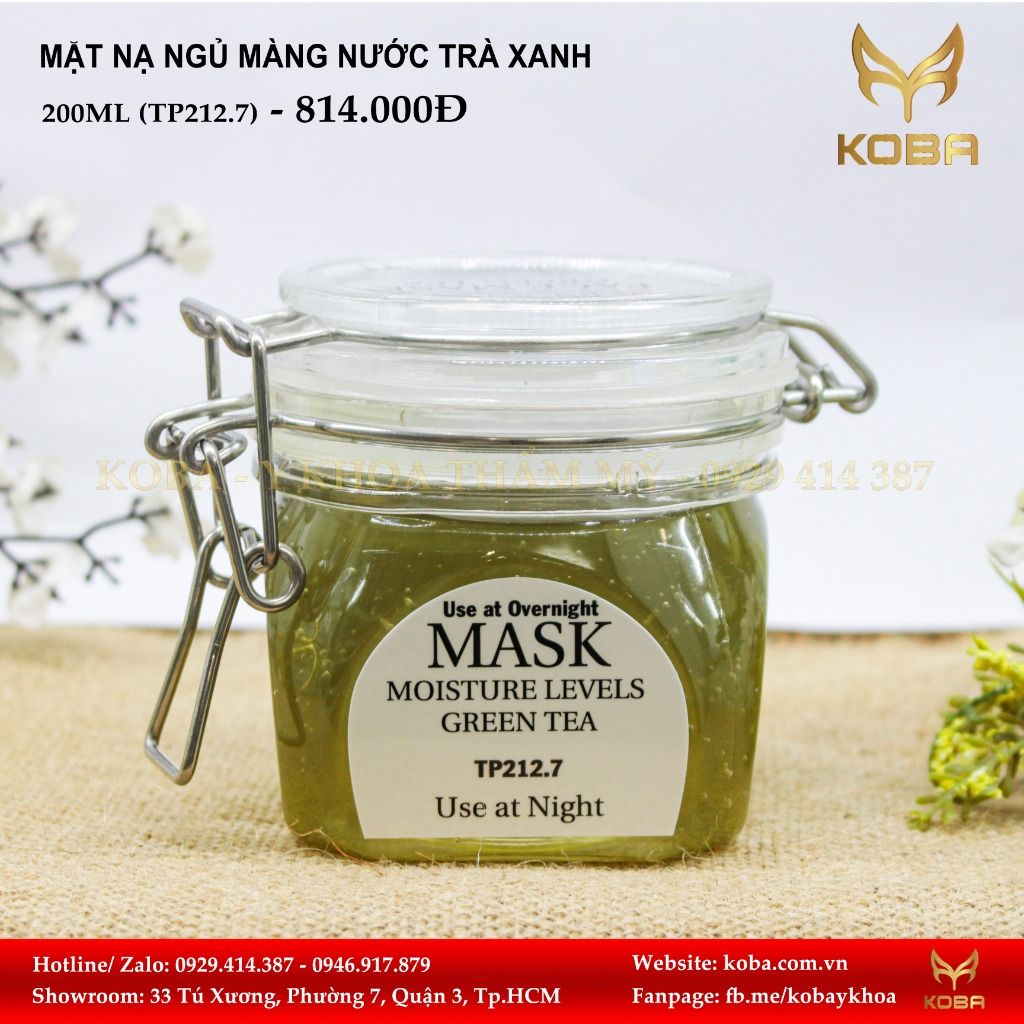 Mặt nạ ngủ màng nước Tinh chất trà xanh