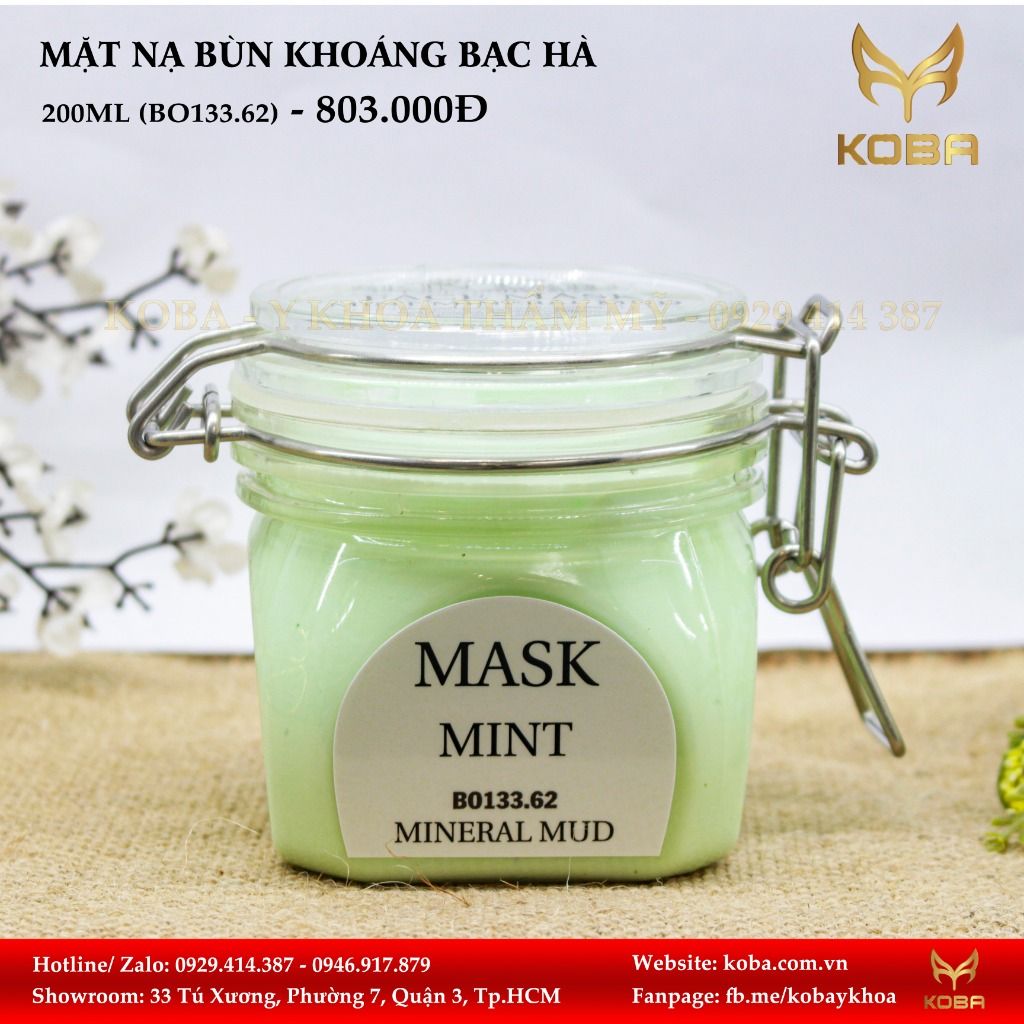 Mặt nạ bùn khoáng Bạc hà - Cân bằng độ ấm, dưỡng trắng, thư giản