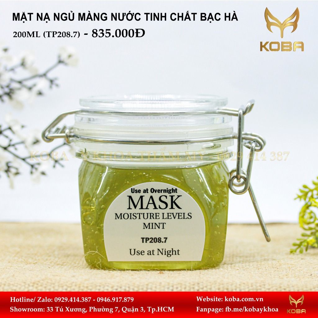 Mặt nạ ngủ màng nước Tinh chất bạc hà