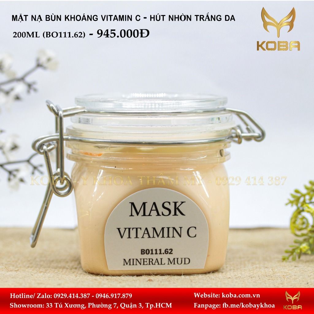 Mặt nạ bùn khoáng Bộ vitamin C - Hút nhờn trắng da