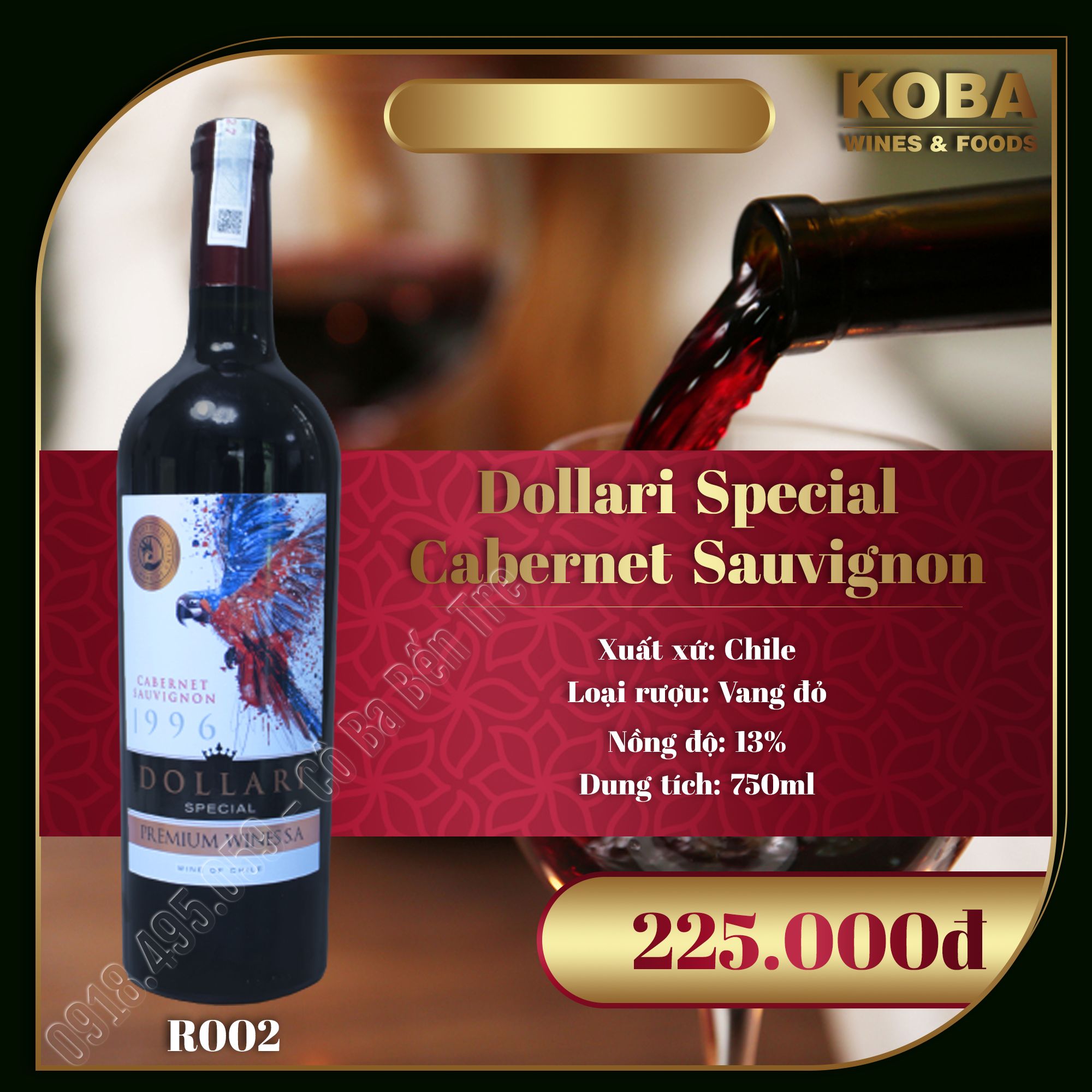 Rượu Vang Đỏ Chile - Dollari Special  Cabernet Sauvignon - 13 độ