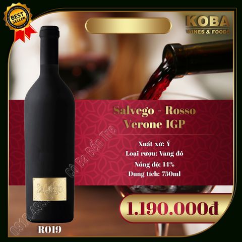  Rượu Vang Đỏ Ý - Salvego - Rosso Verone IGP - 14 độ 