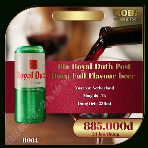  Bia Netherland - Royal Duth Post Horn Full Flavour beer - 5 độ 