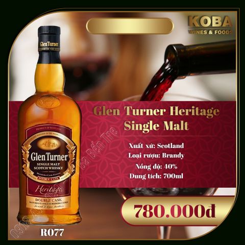  Rượu Brandy Scotland- Glen Turner Heritage Single Malt - 40 độ 