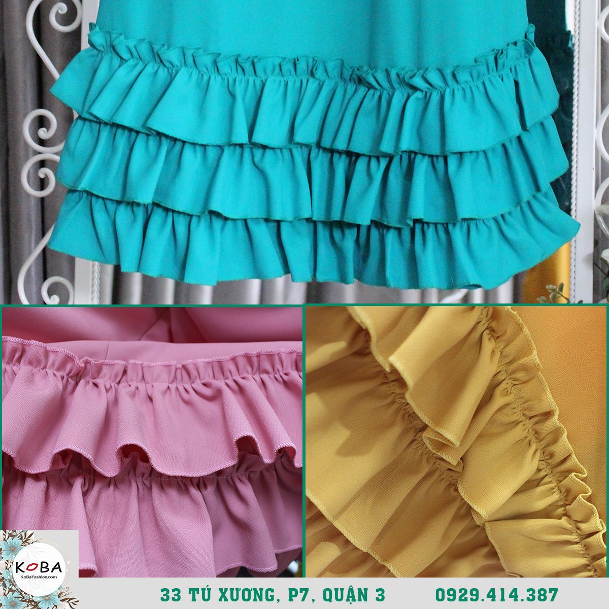 Đầm váy chữ A Thiết Kế Chân Nhún Bèo K002
