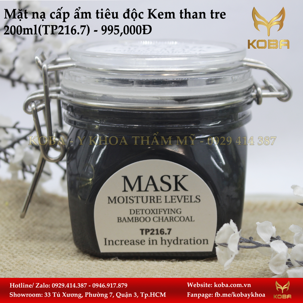 Mặt nạ cấp ẩm tiêu độc Kem than tre