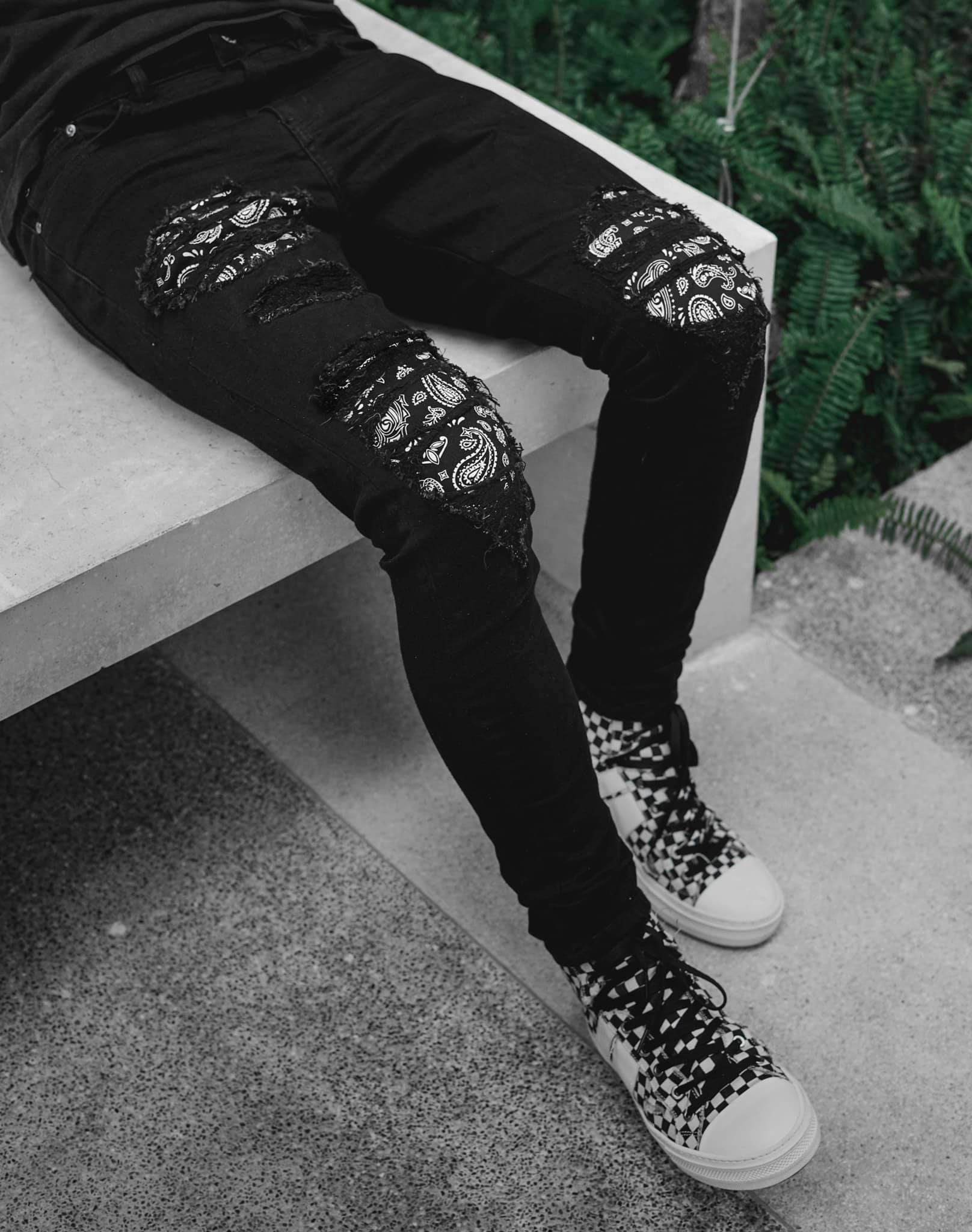 Black Bandana Jeans