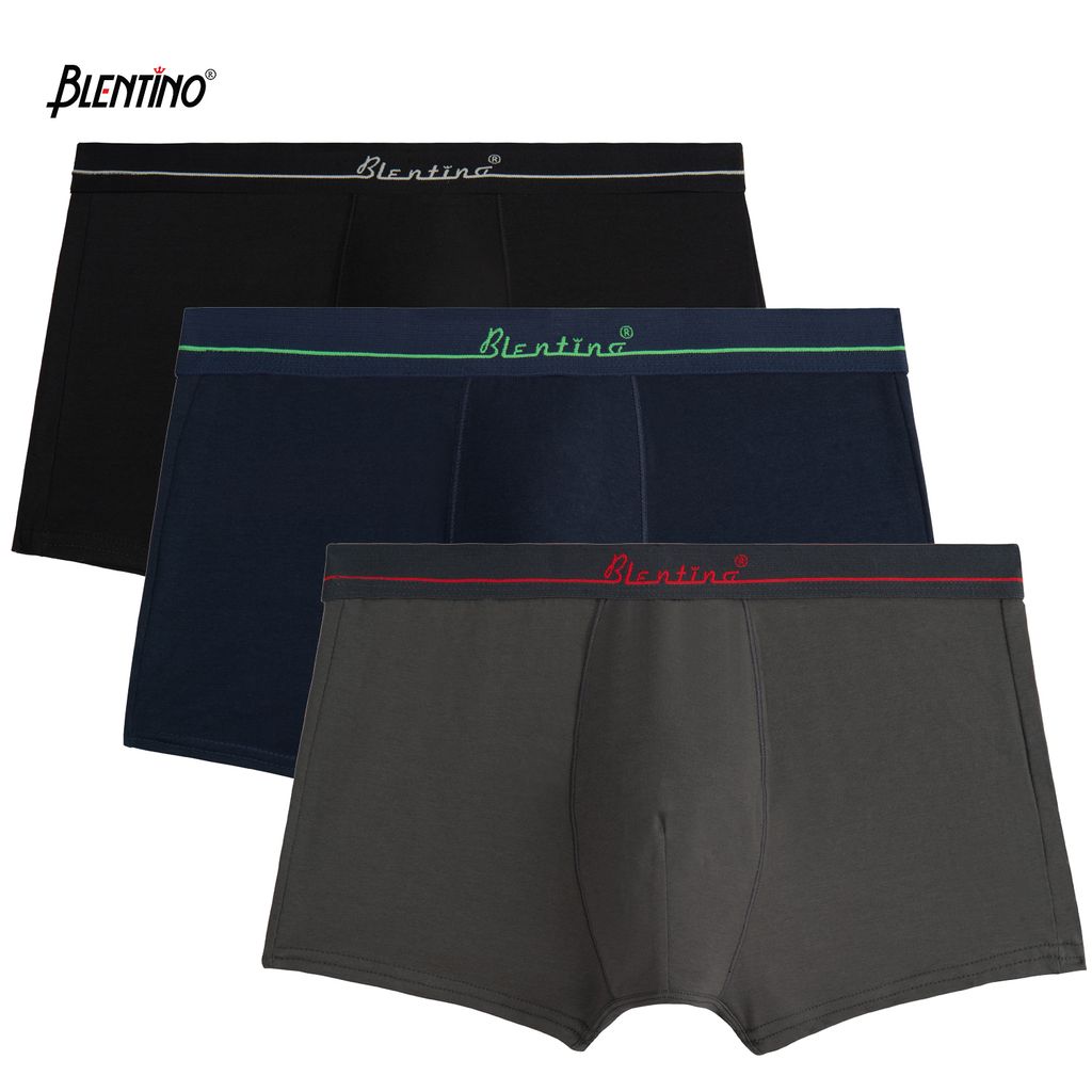 Blentino Combo 3 quần lót đùi (Boxer) kháng khuẩn, hút mùi BL-D09