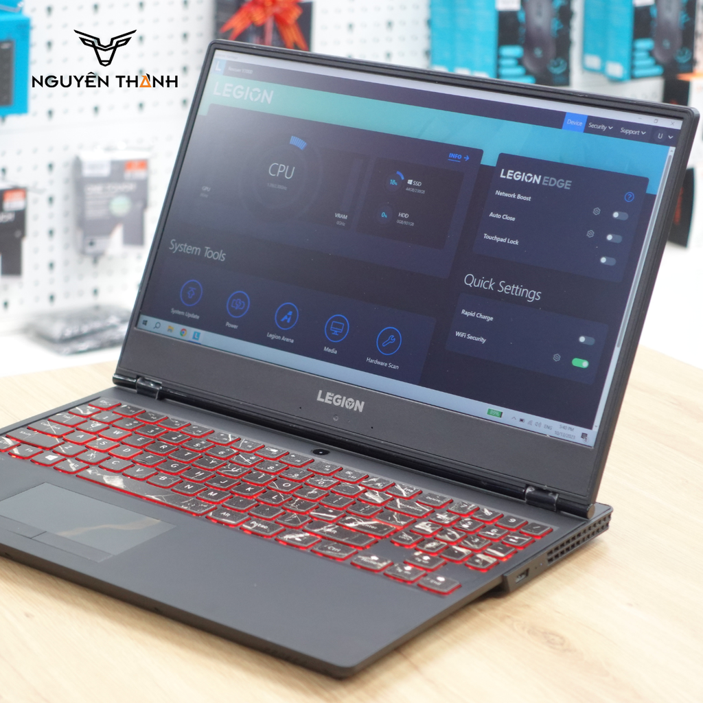 Laptop Lenovo Legion 81FW Y7000 (Core i5 8300H | RAM 16GB | SSD 256GB | HDD 1TB | VGA 1050TI | Win 10)