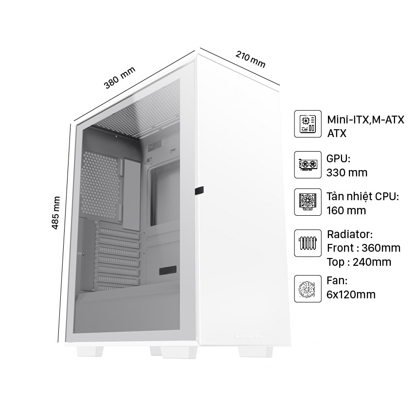 Vỏ Case Xigmatek LUX A Arctic  (Mid Tower/Màu Trắng)