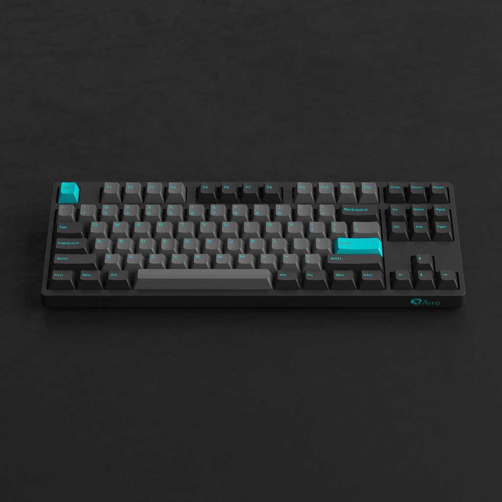 Bàn phím cơ AKKO 3087 Plus Black & Cyan Akko CS Wine Red switch