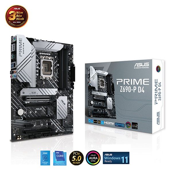 Mainboard ASUS PRIME Z690-P D4 (Intel Z690, Socket 1700, ATX, 4 khe RAM DDR4)