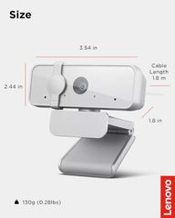 Webcam Lenovo 300 Full HD Grey (FHDWC300)