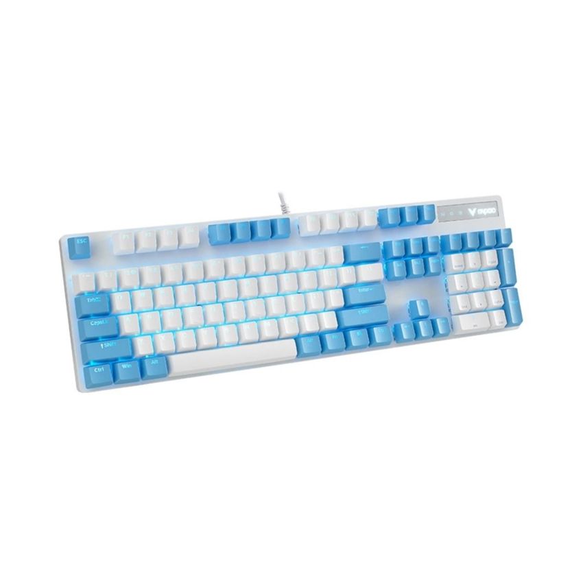 BÀN PHÍM CƠ GAMING CÓ DÂY RAPOO V500 PRO WHITE CERULEAN (BLUE SWITCH)