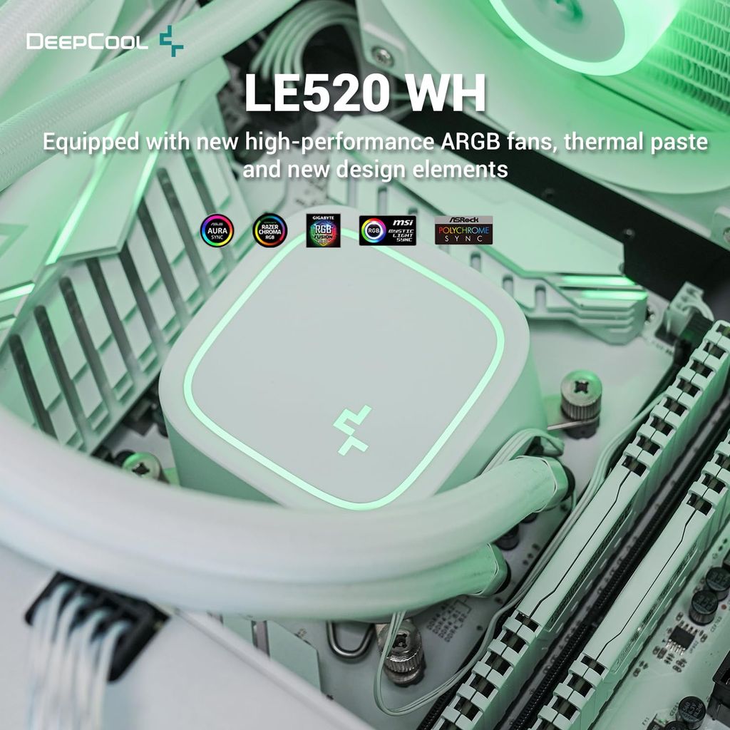 Tản nhiệt nước Deepcool LE520 WH A-RGB R-LE520-WHAMMN-G-1 màu trắng