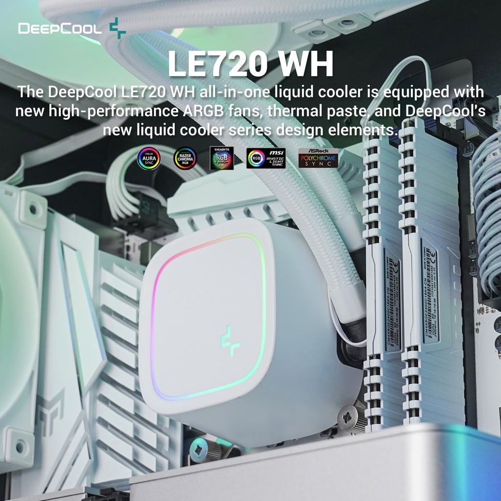 Tản nhiệt nước AIO Deepcool LE720 WH A-RGB R-LE720-WHAMMN-G-1 màu trắng