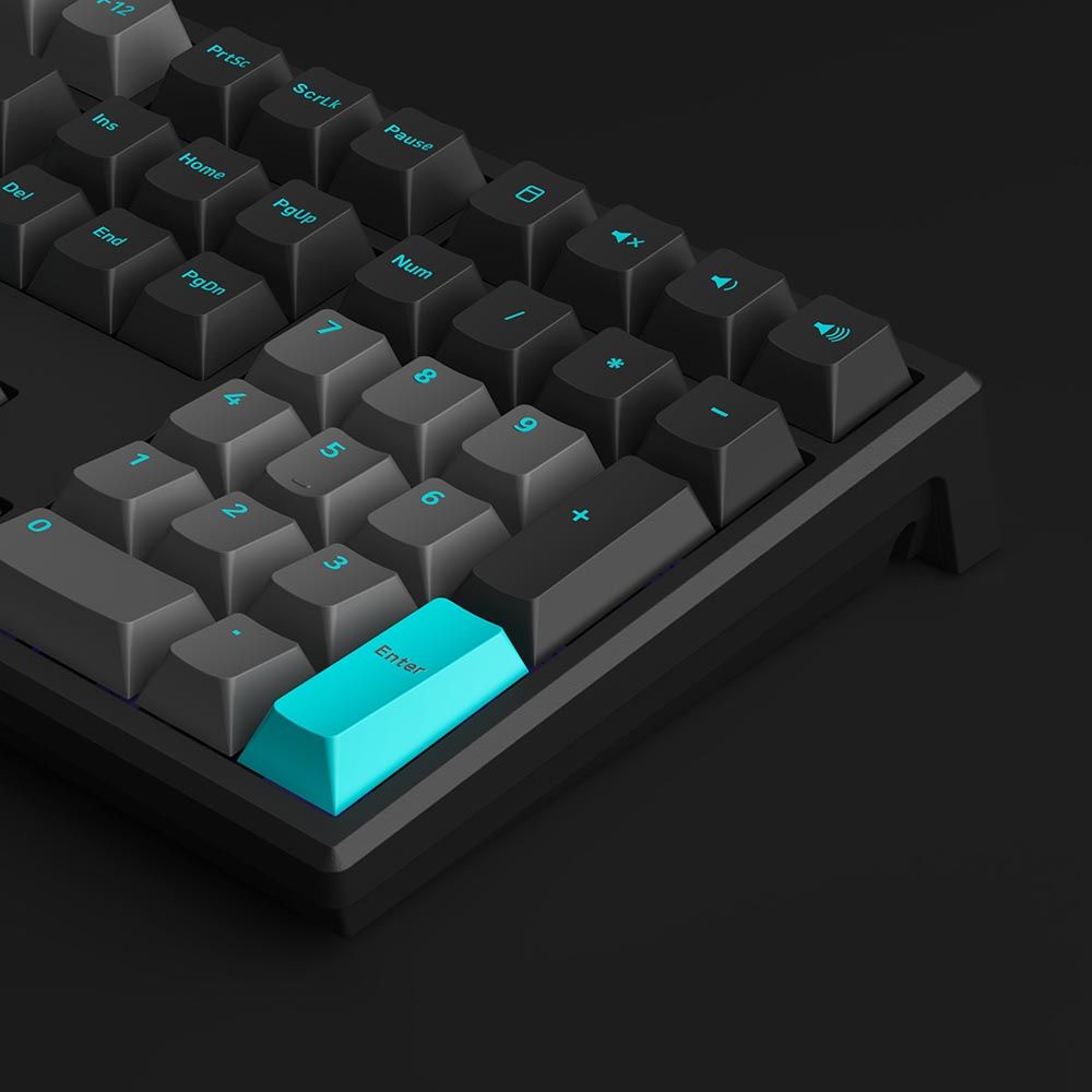 Bàn phím cơ MonsGeek MG108 Black & Cyan (White LED / AKKO cs switch)