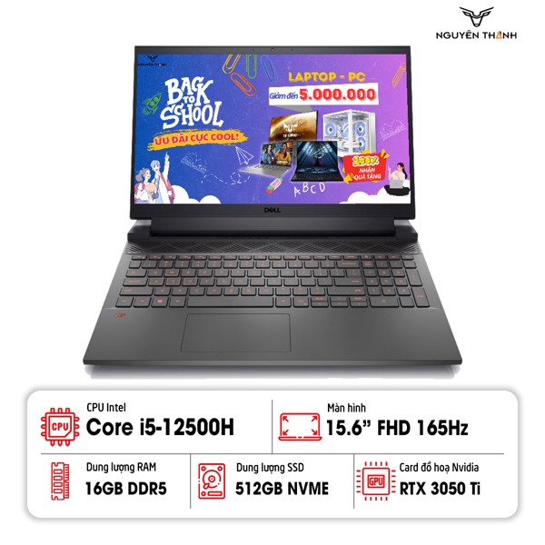 Laptop Dell G15 5520 ( Core i5-12500H/ Ram 16GB/ SSD 512GB/ 15.6