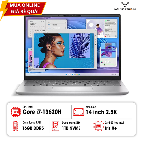 Laptop Dell Inspiron 14 Plus 7430 (Core i7-13620H, Ram 16GB, SSD 1TB, 14inch 2.5K, Win 11, Bạc)