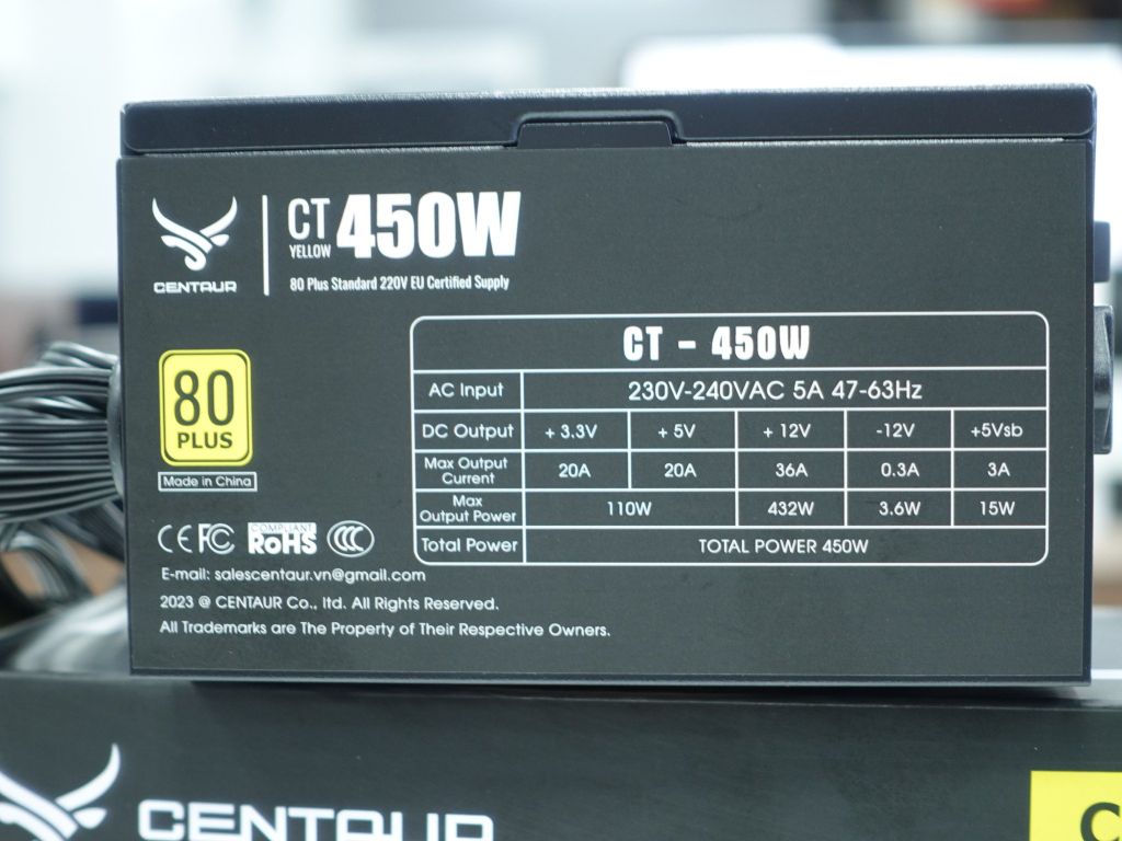 Nguồn CENTAUR CT C450 – 450W Chuẩn 80 Plus