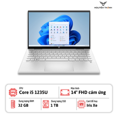 Laptop HP Pavilion x360 14-DY2050wm (Core i5-1235U | RAM 32GB | SSD 1TB | Intel Iris Xe | 14 inch FHD cảm ứng)