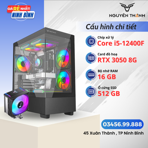 Máy tính Gaming - Đồ hoạ i5 12400F | RAM 16GB | VGA RTX 3050 8G | SSD 512GB