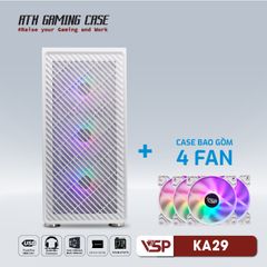 CASE VSP GAMING KA29- White + 4Fans Led