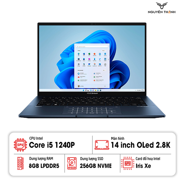 Laptop Asus Zenbook Q409ZA (Intel Core i5-1240P, Ram 8GB, SSD 256GB, 2.8K OLED)