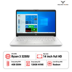 Laptop HP 14-fq0110wm (AMD Ryzen 3-3250U/ 4GB RAM/ 128GB SSD/ 14.0