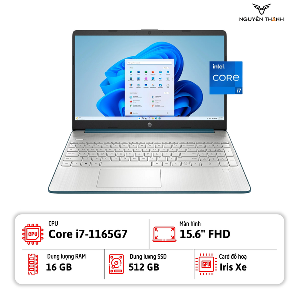 [New 100%] Laptop HP 15-dy2762wm (Core i7-1165G7 | 16GB | 512GB | 15.6'' FHD  | Xanh)