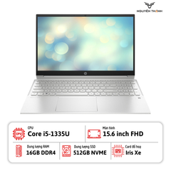 [New 100%] Laptop HP Pavilion 15-eg300 (Core i5-1335U | 16GB | 512GB | 15.6'' FHD cảm ứng | Bạc)