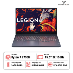 Laptop Lenovo Legion R7000 ARP8 (Ryzen 7-7735H/ Ram 16GB/ SSD 512GB/ RTX 4060 8GB/ 15.6inch WQHD 165Hz/ Win 11/ Xám)