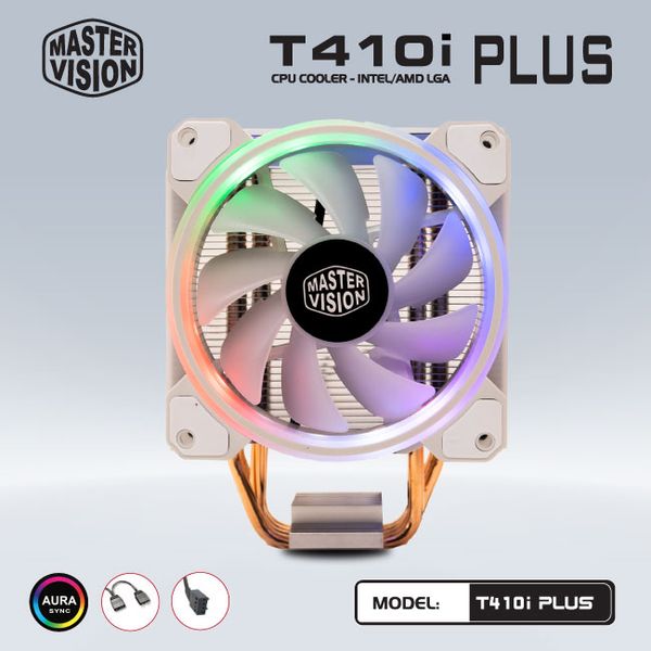 Tản nhiệt khí Masster Vision T410i PLUS Led ARGB - Trắng