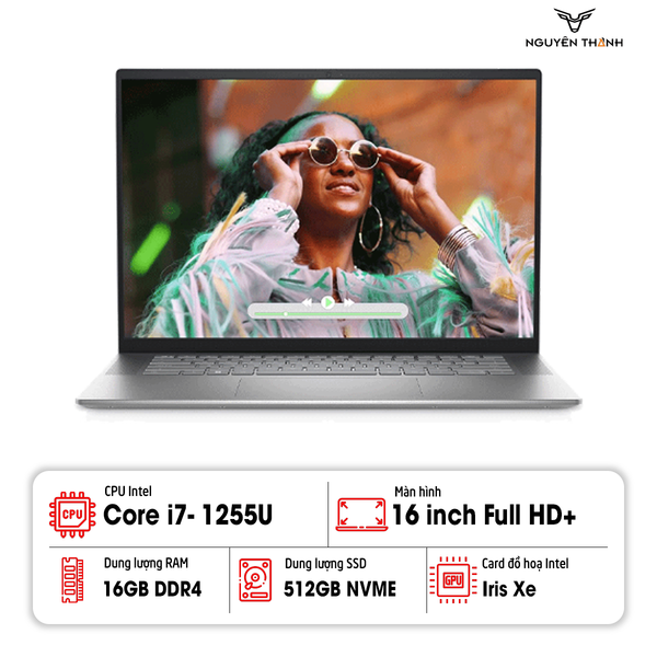 Laptop Dell Inspiron 5620 (Core i7 - 1255U | 16GB | 512GB | Intel Iris Xe | 16inch FHD+ | Win 11 | Bạc)