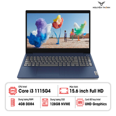 Laptop Lenovo IdeaPad 3 15ITL05 (Core™ i3-1115G4 | 4GB | 128GB | Intel UHD | 15.6 inch FHD | Win 11 Home | Abyss Blue)