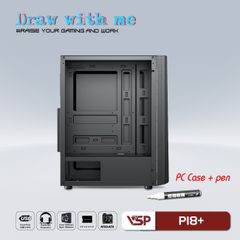 Case gaming kèm bút vẽ dạ quang P18+ (3 Fan)