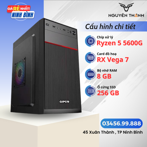 Máy tính văn phòng AMD R5-5600G Ram 8GB SSD 256GB