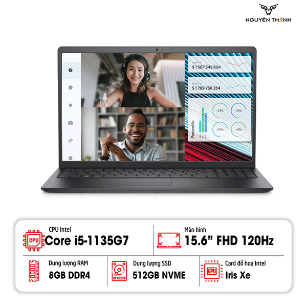 Laptop Dell Vostro 3520 (Core i5 1135G7/ Ram 8GB/ SSD 512GB/15.6 FHD 120Hz)